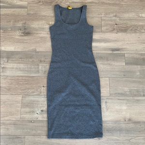Grey knit bodycon midi tank dress